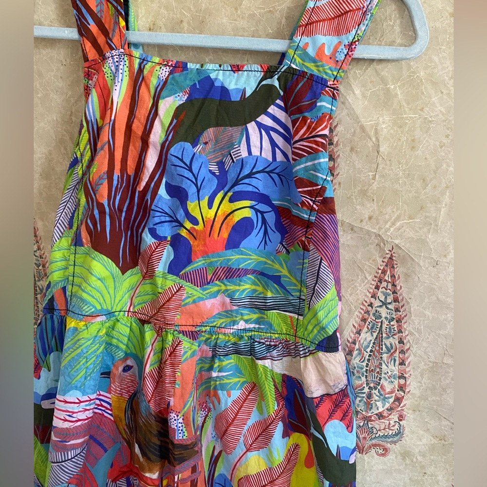 Anthropologie the art of Orange Sigal Tropical print Dress - Picture 11 of 14
